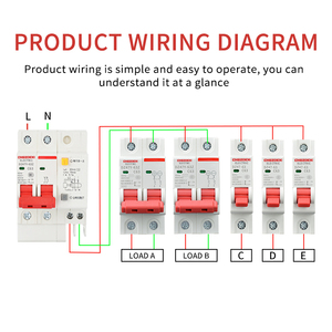 เบรกเกอร์วงจรกระจาย2P-63A สุภาพสลับเบรกเกอร์ขนาดเล็ก - Product Image 4