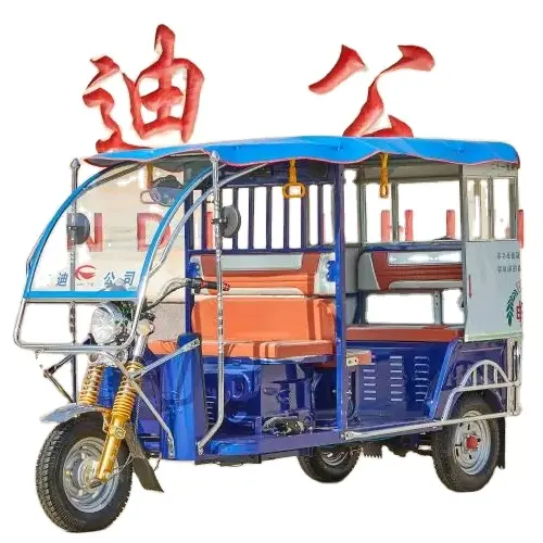 Elektrikli gezi araç turist araç 1 sürücü yedek lastik elektrikli tuktuk rickshaw ile 6 yolcu