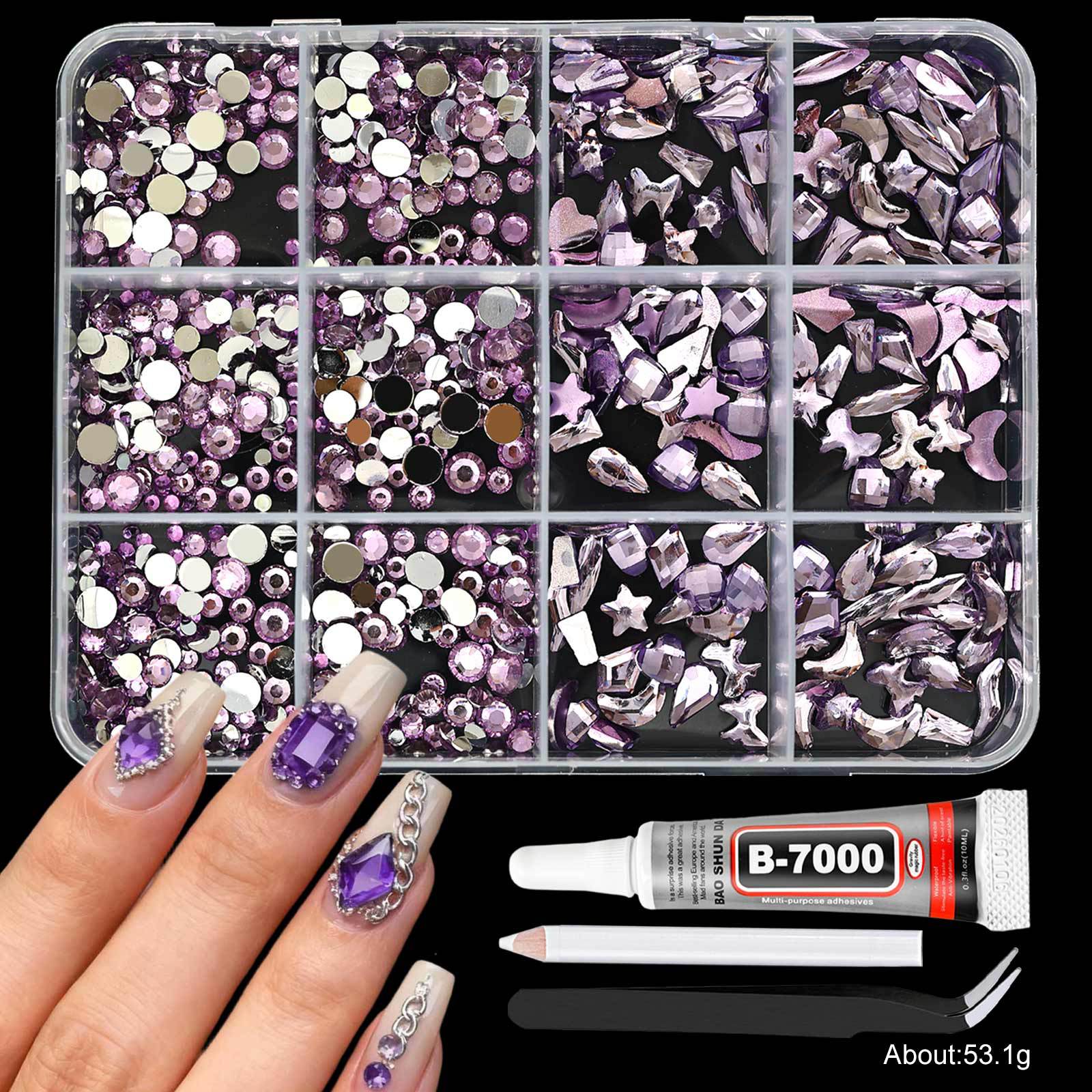 Colle à stylo pour pince à épiler violette à 12 grilles
