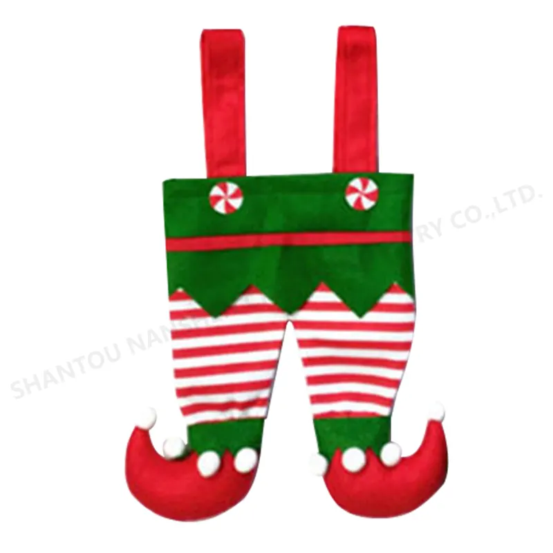 Настоящий запас, новый дизайн, рождественские украшения, красные и зеленые полосы, рождественские конфеты, сумка для рождественских конфет