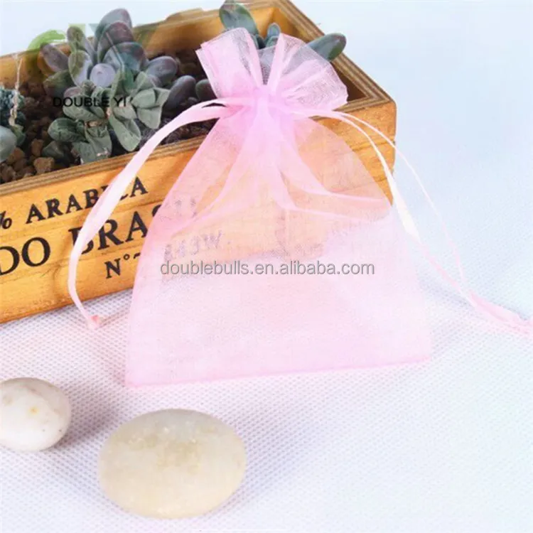 Gasa transparente/regalo/decoración/caramelo/bolsa de boda, hilo de red colorido barato, caja de dulces de boda con cordón
