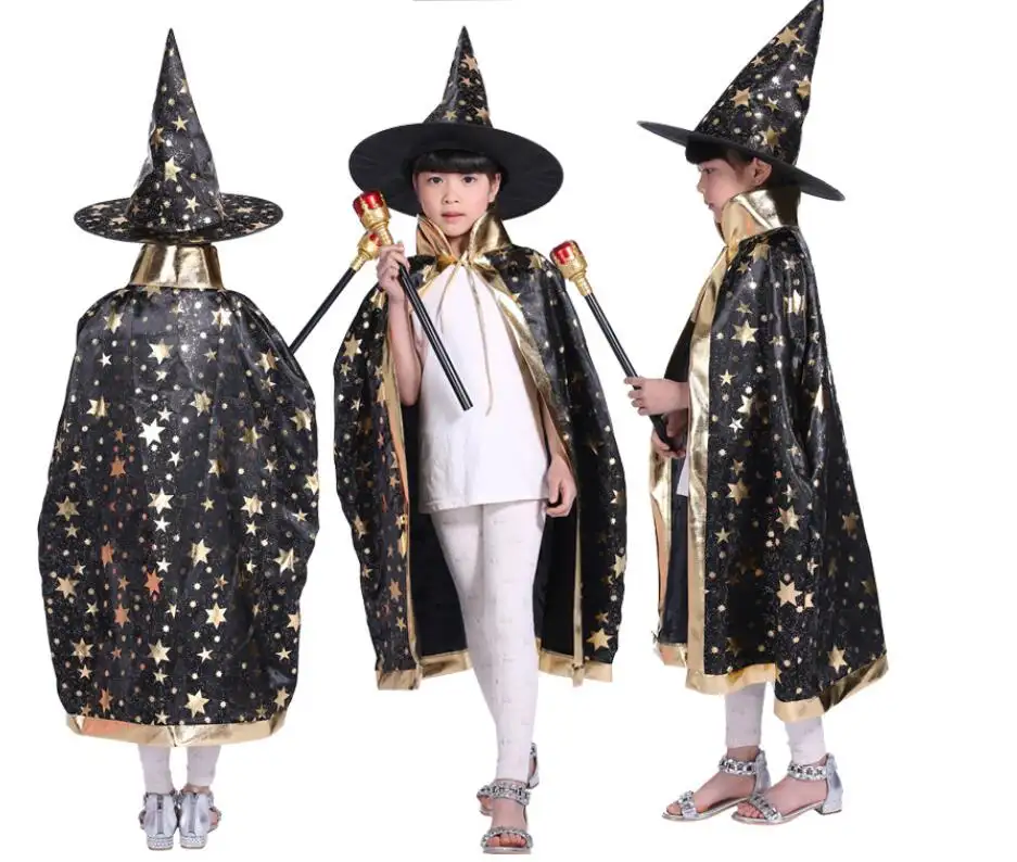 Disfraz de Halloween para mujer y niño, capa de bruja, disfraz de Halloween cultivado, decoración para fiesta de Halloween