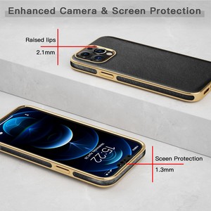 高級高品質メッキ耐衝撃<span class=keywords><strong>Pu</strong></span>レザー携帯電話ケースiPhone13 Pro Max携帯電話バックカバーシェル