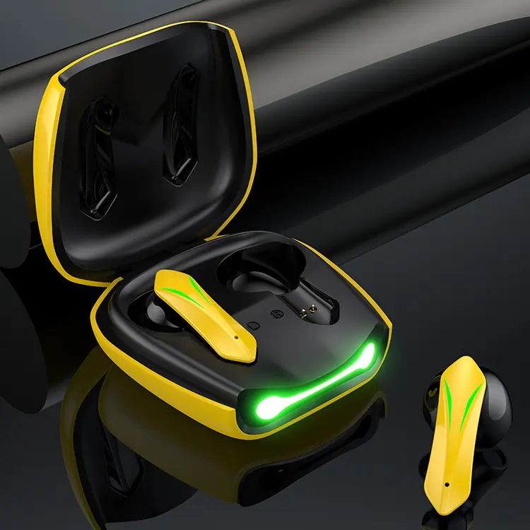 Leadingplus OEM HIFI Stereo e-sports Bluetooth 5.2 Wireless Breath Light Gaming In-Ear Bumblebee auricolari gialli cuffie auricolari