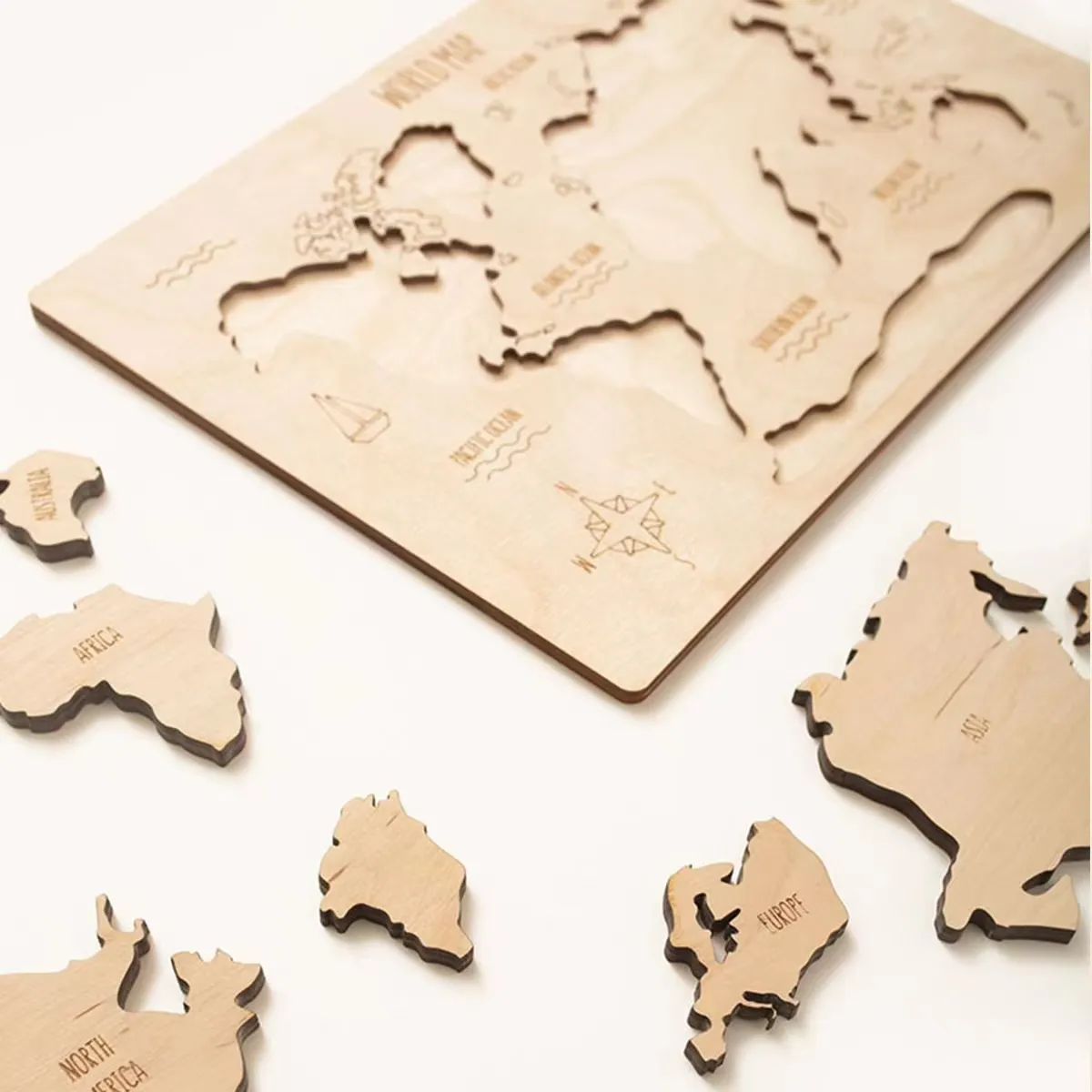 Giocattolo per bambini mappa del mondo in legno puzzle per bambini gioco di Puzzle educativo in legno per bambini giocattoli per l'apprendimento dei bambini