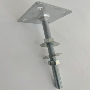 Ajustável Bolt Down Post Support Pés Nivelando Pernas Chapa De Aço Galvanizado Grosso Base De Andaimes De Ferro Fundido Jack