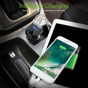 เครื่องชาร์จ V5.0ในรถยนต์ X8 3.1A การ์ดส่งสัญญาณ FM เครื่องเล่น MP3แฮนด์ฟรีที่ชาร์จแบบเร็วสำหรับโทรศัพท์ - Product Image 4