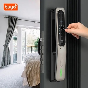 Tuya App tam otomatik akıllı kilit WiFi kablosuz parmak İzi şifre RFID kart App dijital kapı kilidi kamera ile - Product Image 4