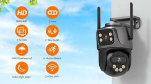 8mp双镜头室外摄像机4g sim卡人体检测Nvr，带Onvlf兼容Ptz无线网络安全摄像机 - Product Image 4