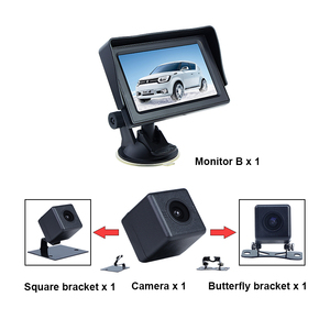 Cámara retrovisor coche vista trasera inversa para copia de seguridad Hd invertir Kit de coche de 4,3 pulgadas Lcd inalámbrico coche Monitor de aparcamiento Sistema Universal - Product Image 2