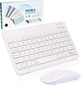 Bluetooth Tastatur und Maus Combo ultra Slim aufladbar tragbar drahtlos Tastatur Maus Set für Android Windows Tablet - Product Image 5