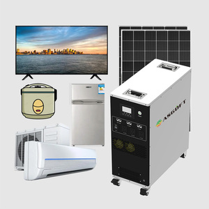 Asgoft top10免费送货3kw太阳能系统发电站3000瓦发电机锂电池组公司家用储能
