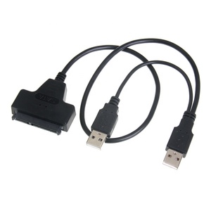 40厘米双USB 2.0至Sata 7 + 15 22针适配器电缆SATA数据线，适用于2.5英寸硬盘驱动器HDD线 - Product Image 6
