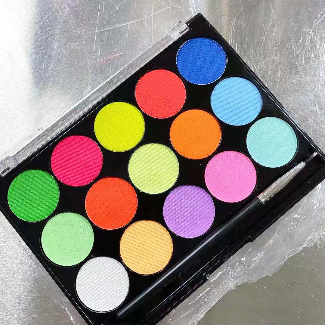 8 Pastel colores fluorescentes agua activada cara pintura de cuerpo de fiesta