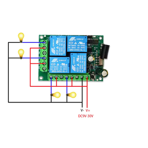 リレー受信モジュールDC 12V 10A 4CHワイヤレスリモコンスイッチ4チャンネルRF433MHzリモコン伝送 - Product Image 4
