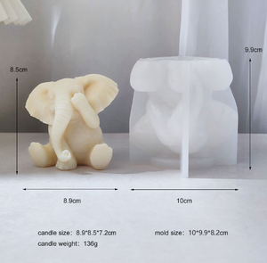 DIY 3D ซิลิโคนแม่พิมพ์สบู่สำหรับทำสบู่ช้างไม่ฟังไม่พูดคุยไม่ช้างเทียนหอมระเหยแม่พิมพ์ - Product Image 4