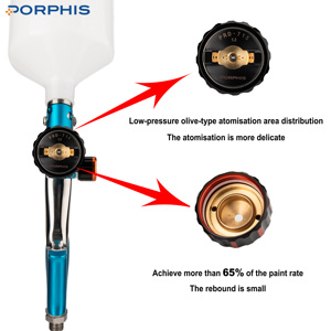 Súng phun không khí chất lượng tốt nhất PRD-715C porphis cho sơn thân ô tô, cảm ứng xe hơi và hoàn thiện chuyên nghiệp - Product Image 2