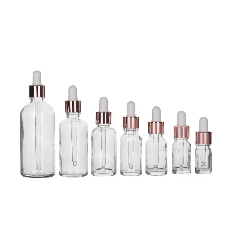 Fuyun Attar flacone contagocce Mini flaconi cosmetici da viaggio in vetro trasparente con diverse dimensioni di olio essenziale