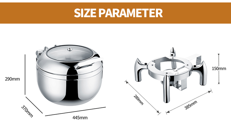 Modern chafing dish 14 liter food soup warmer station set Soup warmer kettle