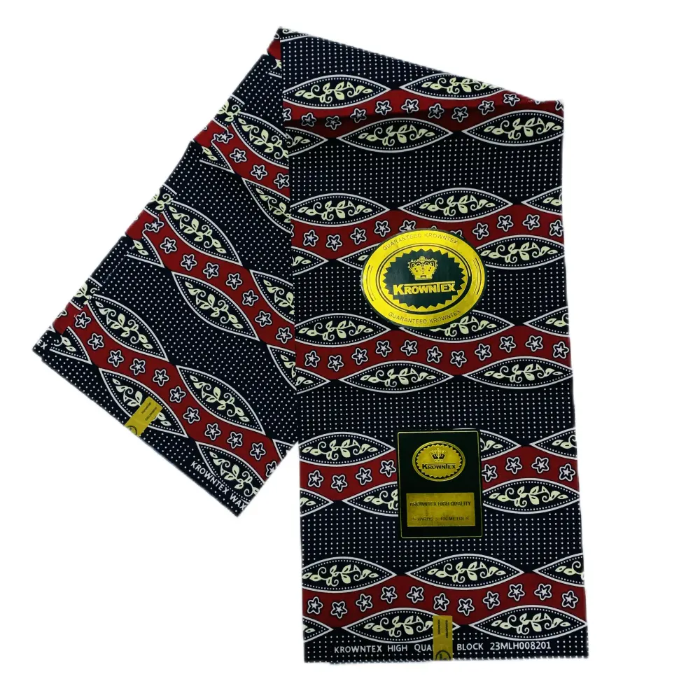 Tissu africain en cire imprimé personnalisé100 polyester double face 90g tissus textiles pour vêtements