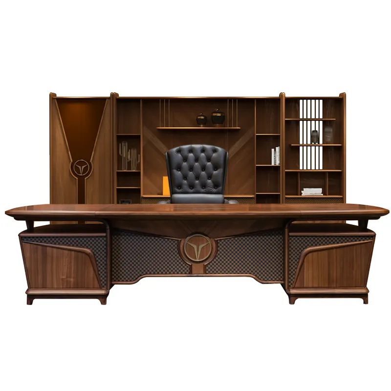 Modern moda tasarım ofis masası yönetici 2.4m 3.6m büyük boy CEO ofis çalışma masası ahşap mobilya patron masası