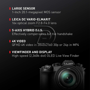 สำหรับ Panasonic Lumix FZ1000 II 20.1MP กล้องดิจิตอล16x4K กล้องจุดและถ่ายภาพแบบ All In One - Product Image 2