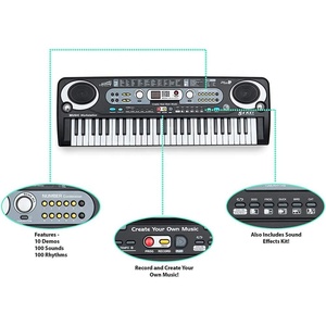 54 tuşları çok fonksiyonlu elektronik org enstrüman oyuncak mikrofon ile sıfır temel öğrenme için taşınabilir klavye piyano - Product Image 5