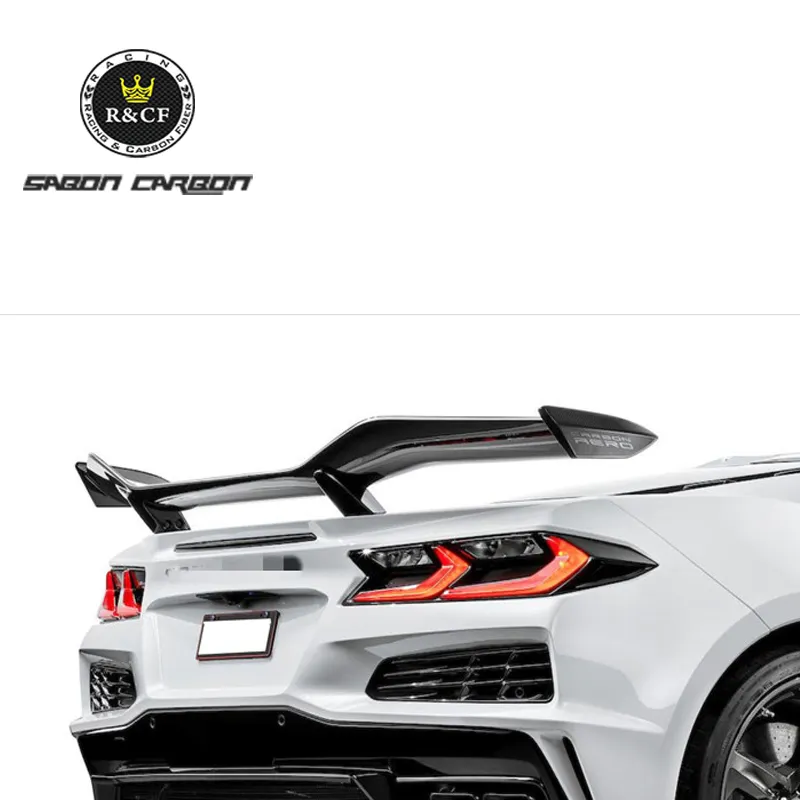 Pour 2023 Corvette C8 Z06 Edition style aileron arrière en Fiber de carbone aile haute pour Chevrolet Corvette C8 Z06 aile en fibre de carbone