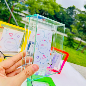 定制粉色、透明、紫色彩色亚克力霓虹灯框架艺术框架创意家居装饰照片展示