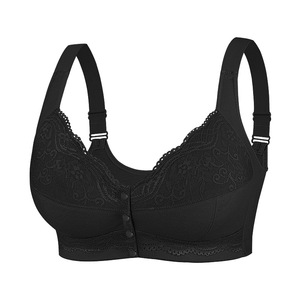 女性用ブラレース刺繍下着プラスサイズ薄いブラフロントクロージャー調整可能スリングプッシュアップワイヤーフリー女性用 - Product Image 6