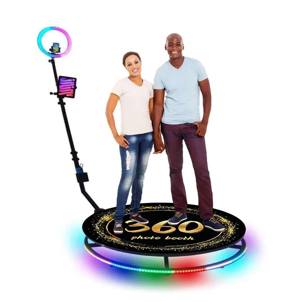 Gran oferta de logotipo personalizado gratuito para Dj Party Disco Photo Booth 360 Con Aro Led Cuadrado 360 Photo Booth Led Lights Photo 360 Booth