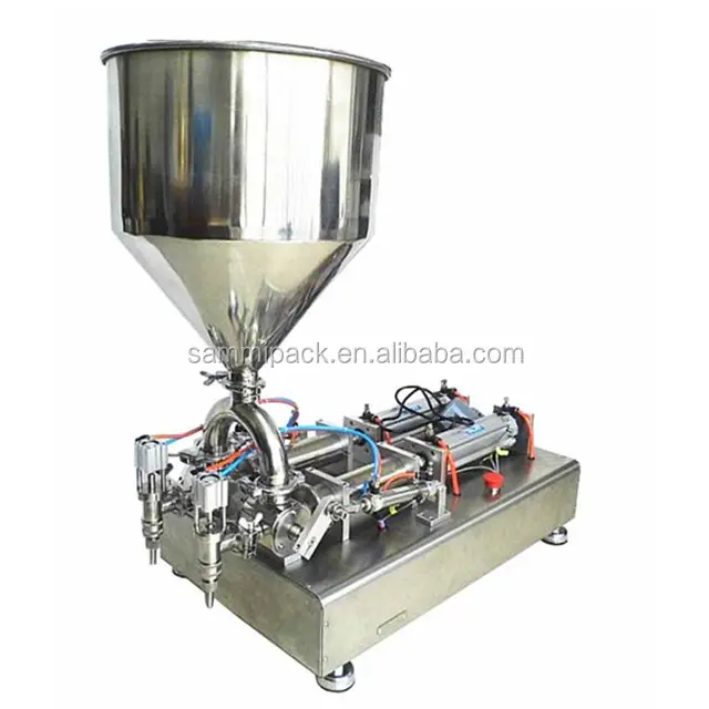 Semiautomático 2 cabezas crema loción líquido cosmético máquina de llenado relleno 100-1000ML