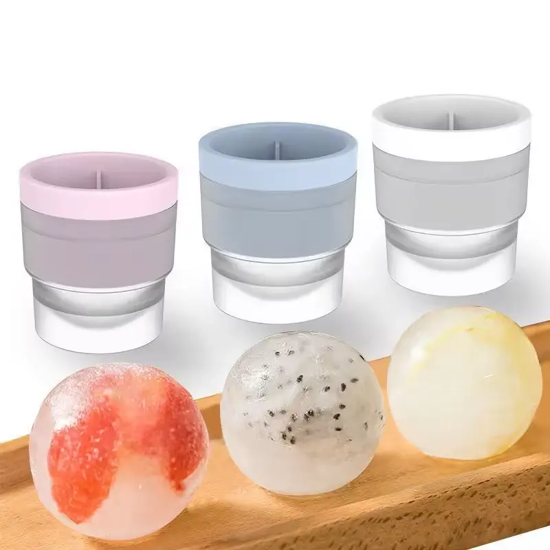 Ice hockey mold ice-making food-grade whiskey round spherical large ice grid household storage frozen cube grinding tool