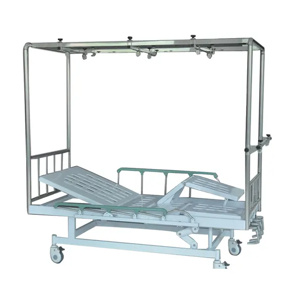 Cama ortopédica manual, cama ortopédica com duas manivelas para hospital, cabeceira de metal e hospital,