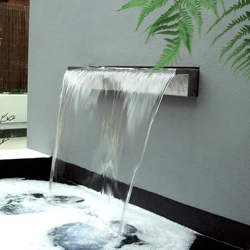 कस्टम लोगो सस्ते Aritificial स्पिलवे व्यापक जल प्रवाह स्विमिंग दीवार बाथरूम सजावट इनडोर कांच उद्यान झरना पूल