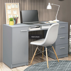 Escritorio de diseño simple y económico para ordenador con 3 cajones, escritorio de estudio en casa elegante y funcional, escritorio de trabajo, mesa de escritura versátil - Product Image 4