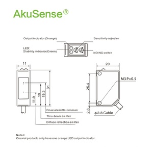 AKUSENSE EST-X200P retro reflektor reflex transparente objekte erkennung photo elektrische näherung sensor mit empfindlichkeit einsteller