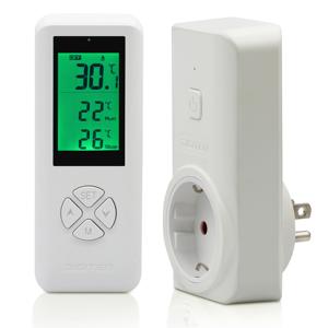 Kablosuz uzaktan kumanda dijital sıcaklık kontrol cihazı Plug-in LCD termostat çıkış plastik kablosuz dijital termometre - Product Image 1