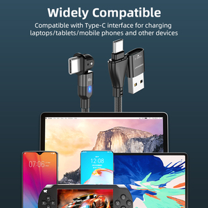 Laptop PD 60W 180 Degree 3A Fast Charging <strong>USB</strong> Cable for Type C Phones and Computer <strong>2</strong> in <strong>1</strong> <strong>USB</strong> A+C Data Transfer Cable - Product Image 6