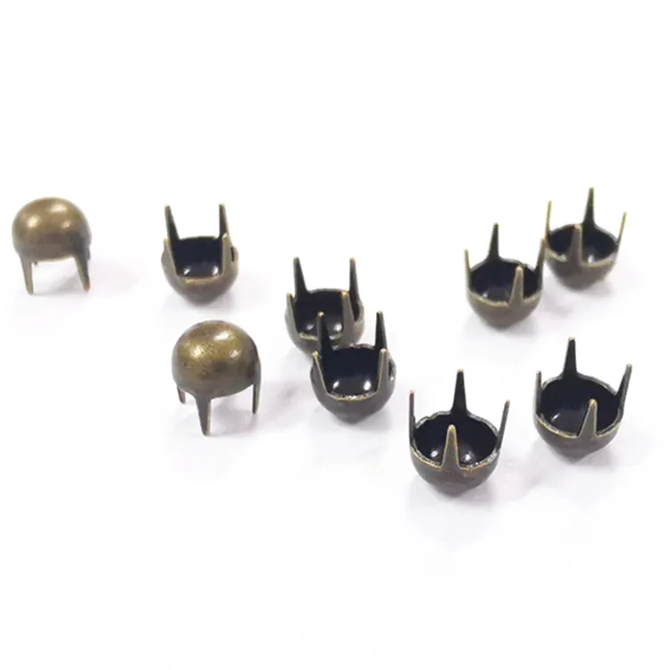 Spikes rebites de unhas, alta qualidade, decorativos, fecho, 4mm, quatro garras, rebites de unha, de metal, diy, acessórios de roupa