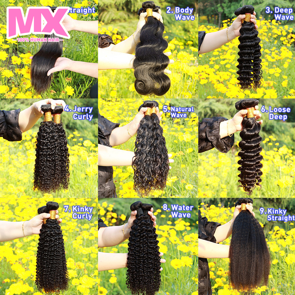 Faisceaux de cheveux humains bruts