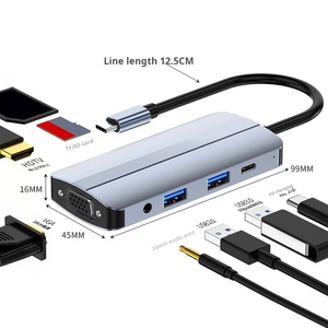 <strong>USB</strong> 3.0 to <strong>VGA</strong> Adapter Multi-Display Video Graphics Converter <strong>USB</strong> HUB SD Adapter for Laptop/Desktop Computer Monitor/Projector - Product Image 1