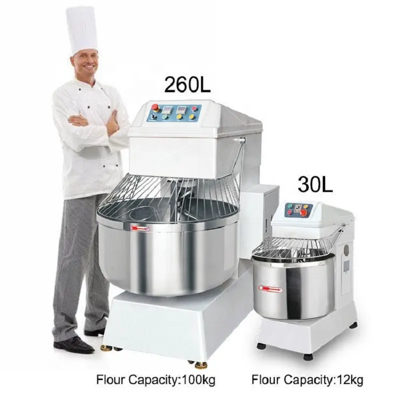 Impasto industriale per Pizza da forno 20L 30L 60L 80L 160L 260L macchina miscelatore a spirale impastatrice per pane