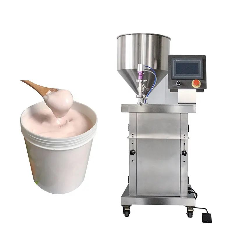Servo Automático Pode Liquid Chocolate Honey Jar Cosméticos Hopper Piston Chilli Sauce Paste Máquina De Enchimento De Garrafas