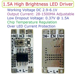 DC 3-6V 28-1500mA corrente di uscita regolabile ad alta luminosità LED Driver modulo PWM Controller DC-DC convertitore di corrente costante - Product Image 2
