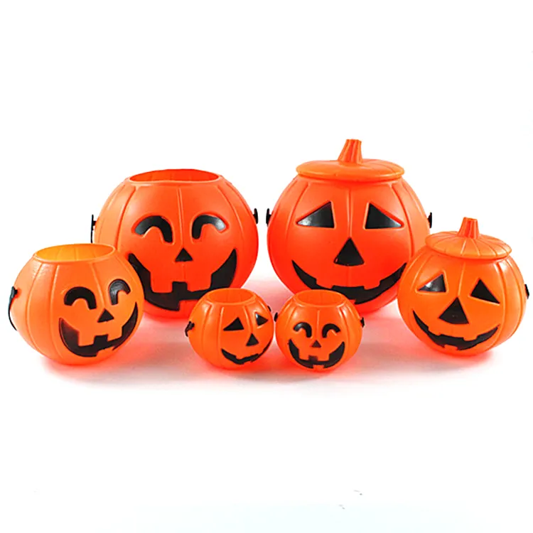 Bán Buôn 2021 Thiết Kế Mới Đạo Cụ Halloween Đèn Lồng Bí Ngô Xách Tay Giỏ Kẹo Giỏ Halloween