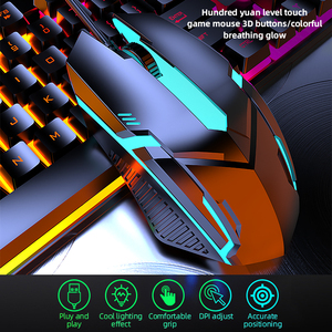 Kit de teclado y ratón para ordenador multifuncional de oficina y hogar barato al por mayor, combo de teclado y ratón para juegos con cable USB retroiluminado - Product Image 5