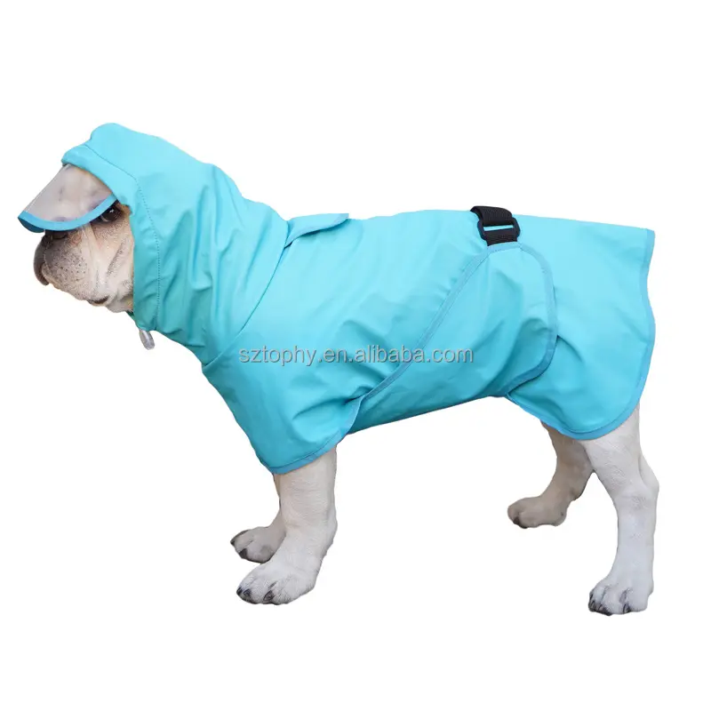 Impermeabile per cani all'aperto vestiti per animali domestici con cappuccio giacca impermeabile in PU all'ingrosso