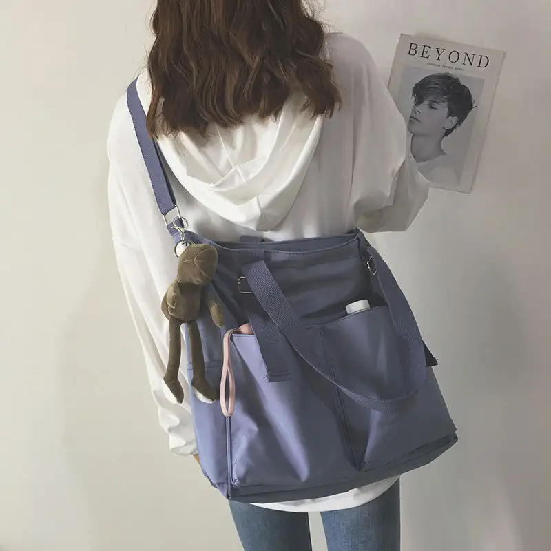 Bolso grande de algodón de lona para compras juveniles, gran oferta de Corea, alta calidad