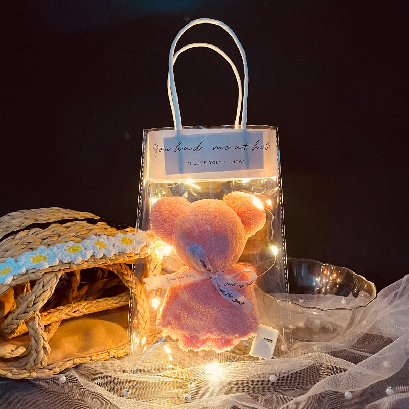 Blue bear+ins self-adhesive bag+warm light